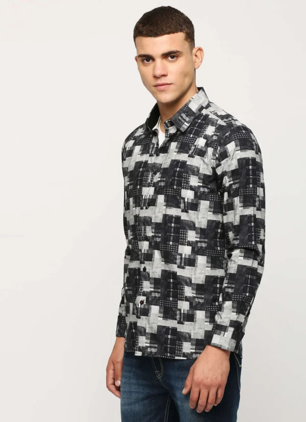 PEPE JEANS BLACK PRINTED FULL SLEEVE SHIRT - Image 2