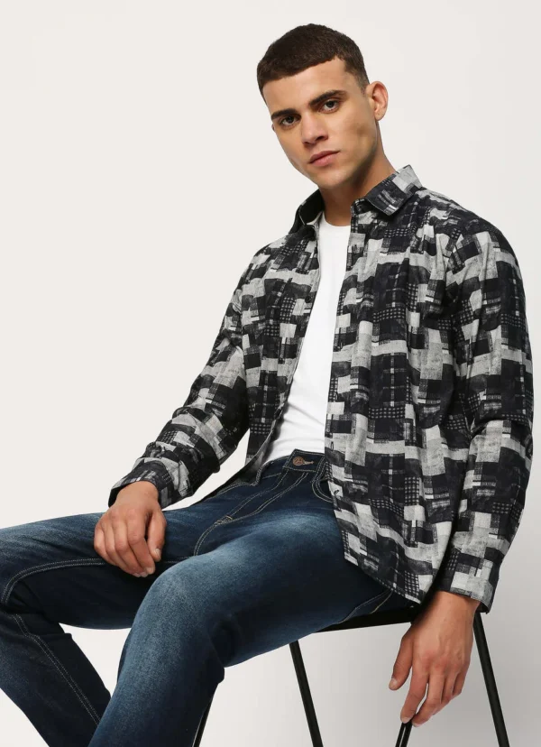 8905875047988_6 PEPE JEANS BLACK PRINTED FULL SLEEVE SHIRT - Image 1