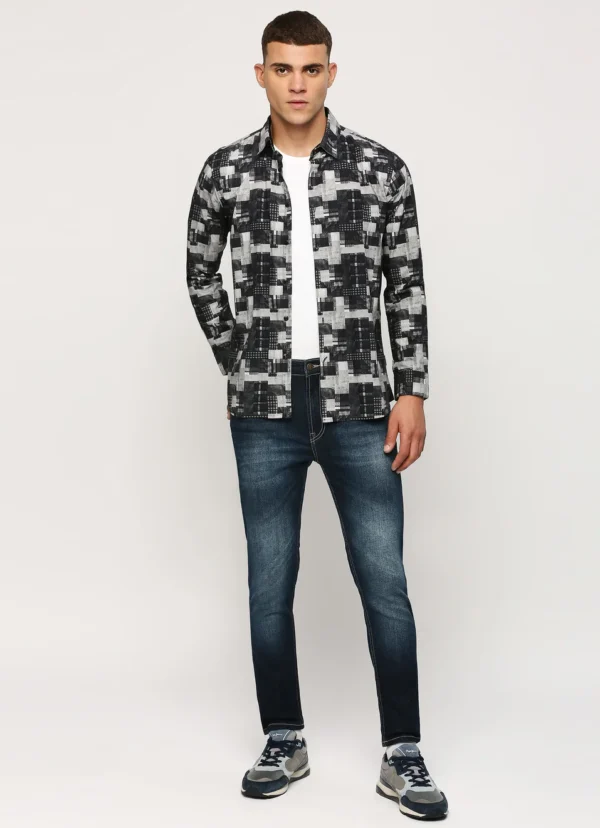 PEPE JEANS BLACK PRINTED FULL SLEEVE SHIRT - Image 4