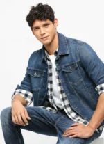 PEPE JEANS BLUE ALL OVER LEAF PRINTED LONG SLEEVE SHIRT - Image 7