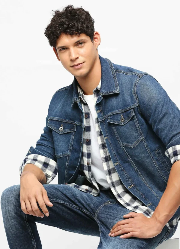 PEPE JEANS BLUE ALL OVER LEAF PRINTED LONG SLEEVE SHIRT - Image 7