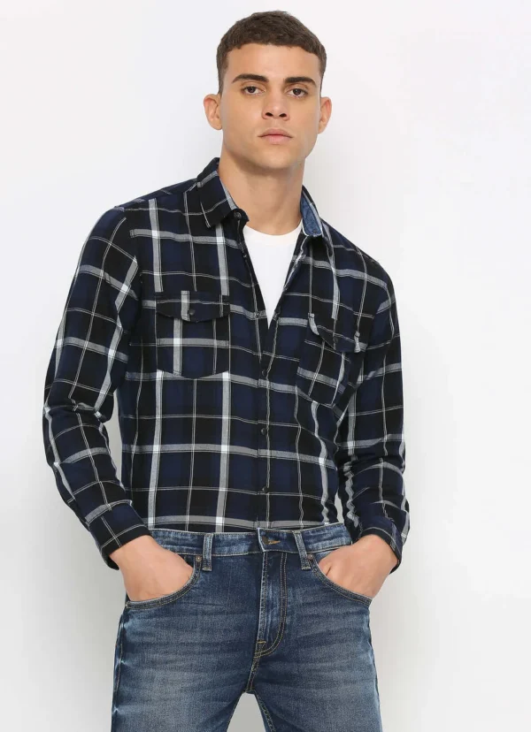PEPE JEANS INDIGO CHECKS LONG SLEEVE SHIRT - Image 2