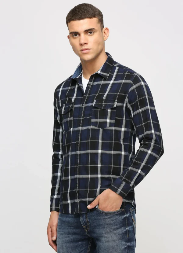 PEPE JEANS INDIGO CHECKS LONG SLEEVE SHIRT - Image 1