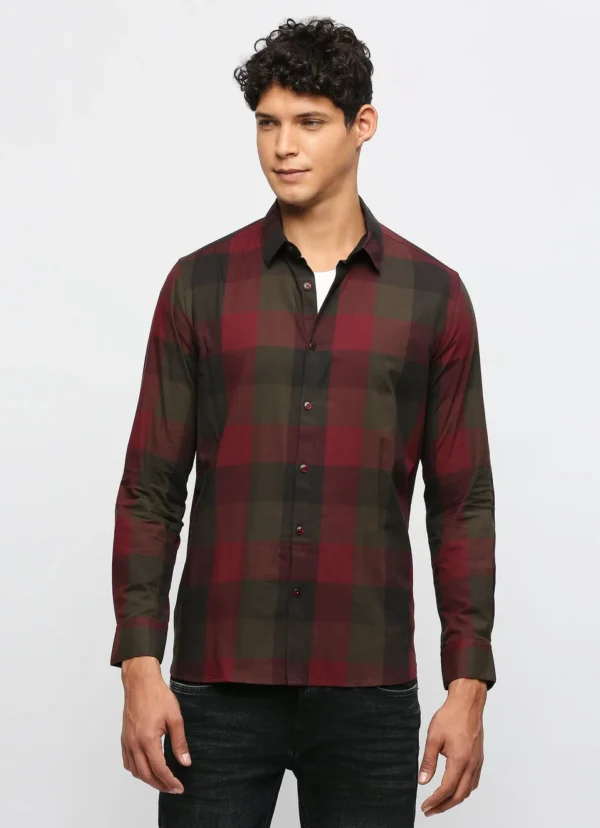PEPE JEANS RED CHECKED FULL SLEEVE SHIRT - Image 2