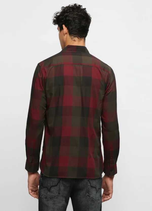 PEPE JEANS RED CHECKED FULL SLEEVE SHIRT - Image 3