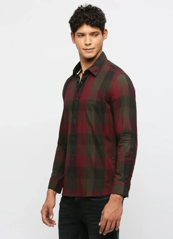 PEPE JEANS RED CHECKED FULL SLEEVE SHIRT - Image 4