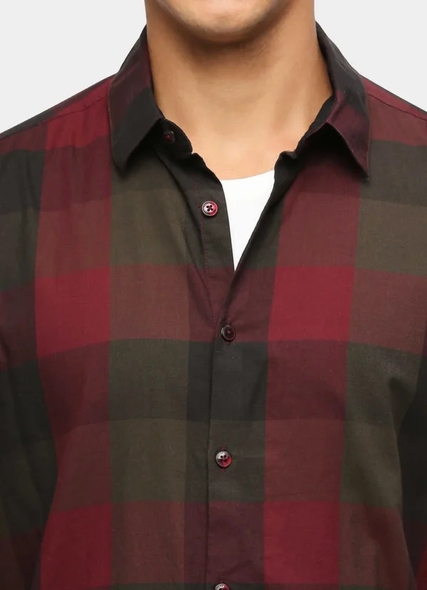 PEPE JEANS RED CHECKED FULL SLEEVE SHIRT - Image 5