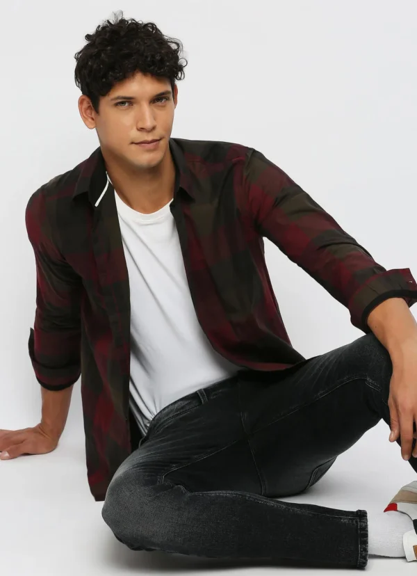 PEPE JEANS RED CHECKED FULL SLEEVE SHIRT - Image 6