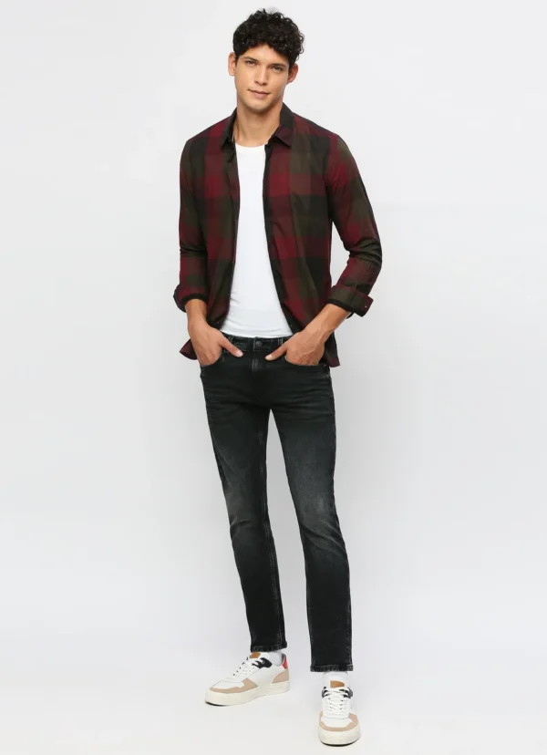 PEPE JEANS RED CHECKED FULL SLEEVE SHIRT - Image 8