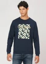 PEPE JEANS PRINTED FULL SLEEVE NAVY BLUE SWEATSHIRT - Image 2