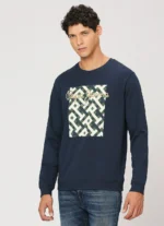 PEPE JEANS PRINTED FULL SLEEVE NAVY BLUE SWEATSHIRT - Image 4