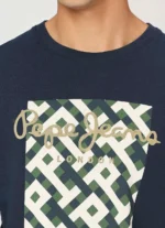 PEPE JEANS PRINTED FULL SLEEVE NAVY BLUE SWEATSHIRT - Image 5