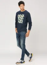 PEPE JEANS PRINTED FULL SLEEVE NAVY BLUE SWEATSHIRT - Image 6