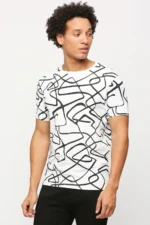 PEPE JEANS White  Print Casual Short Sleeves Round Neck Men Slim Fit T-Shirt