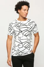 PEPE JEANS White  Print Casual Short Sleeves Round Neck Men Slim Fit T-Shirt - Image 5