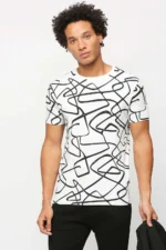PEPE JEANS White  Print Casual Short Sleeves Round Neck Men Slim Fit T-Shirt - Image 6