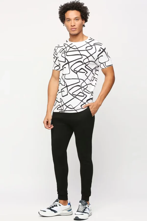 PEPE JEANS White  Print Casual Short Sleeves Round Neck Men Slim Fit T-Shirt - Image 7