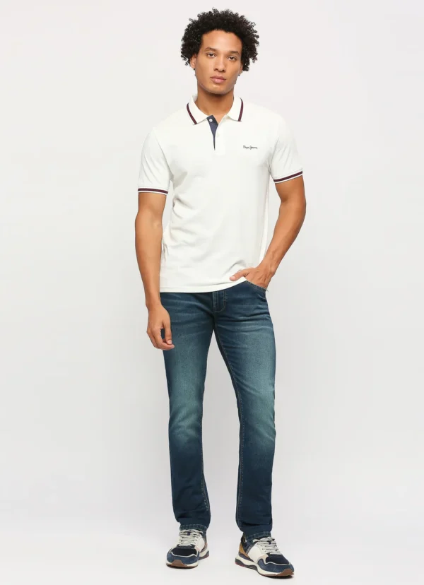 PEPE JEANS NATURAL RIBBED COLLAR SHORT SLEEVE POLO - Image 6
