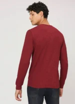 PEPE JEANS HENLEY NECK FULL SLEEVE BURGUNDY T-SHIRT - Image 2