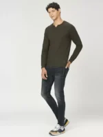 PEPE JEANS JONNY NECK FULL SLEEVE OLIVE GREEN T-SHIRT - Image 4