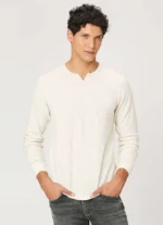 PEPE JEANS HENLEY FULL SLEEVE WHITE T-SHIRT