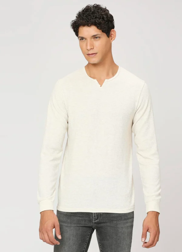 PEPE JEANS HENLEY FULL SLEEVE WHITE T-SHIRT - Image 2