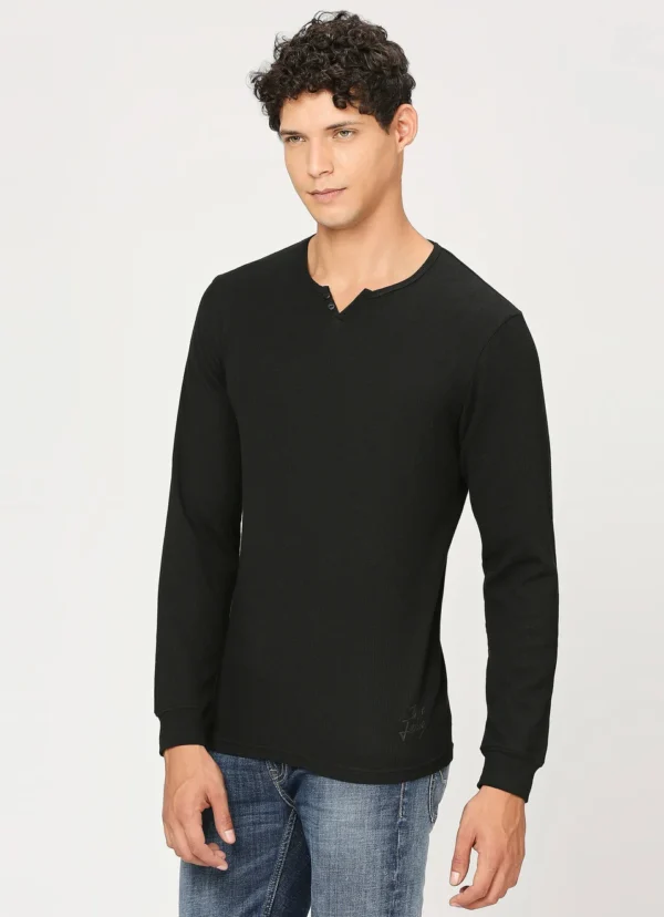 8905875053149_4 PEPE JEANS JONNY NECK FULL SLEEVE BLACK T-SHIRT - Image 4