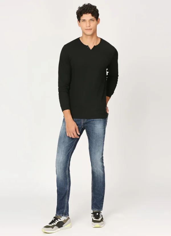 8905875053149_6 PEPE JEANS JONNY NECK FULL SLEEVE BLACK T-SHIRT - Image 6