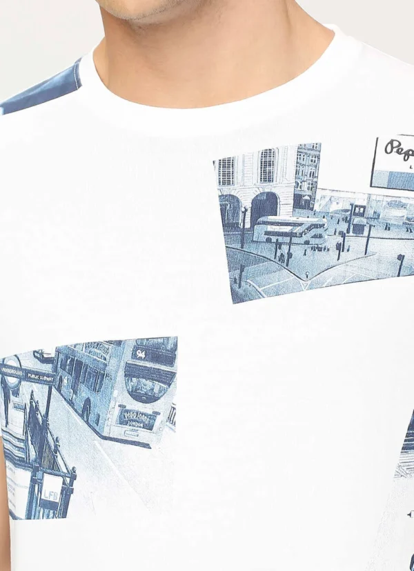 8905875053248_5 PEPE JEANS GRAPHIC PRINT SHORT SLEEVE WHITE T-SHIRT - Image 5