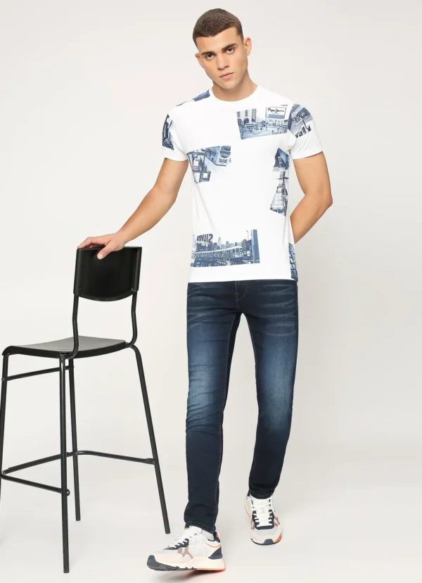 8905875053248_7 PEPE JEANS GRAPHIC PRINT SHORT SLEEVE WHITE T-SHIRT - Image 7