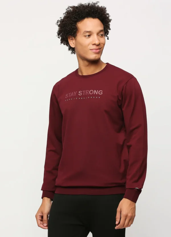 PEPE JEANS GRAPHIC PRINT FULL SLEEVE SWEATSHIRT BURGUNDY - Image 5