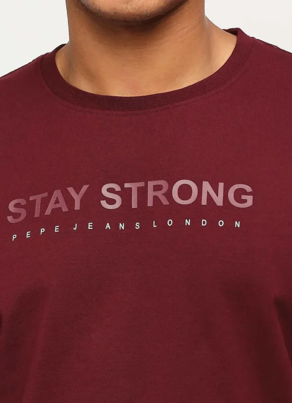 PEPE JEANS GRAPHIC PRINT FULL SLEEVE SWEATSHIRT BURGUNDY - Image 6