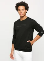 PEPE JEANS GRAPHIC PRINT FULL SLEEVE BLACK SWEATSHIRT - Image 2