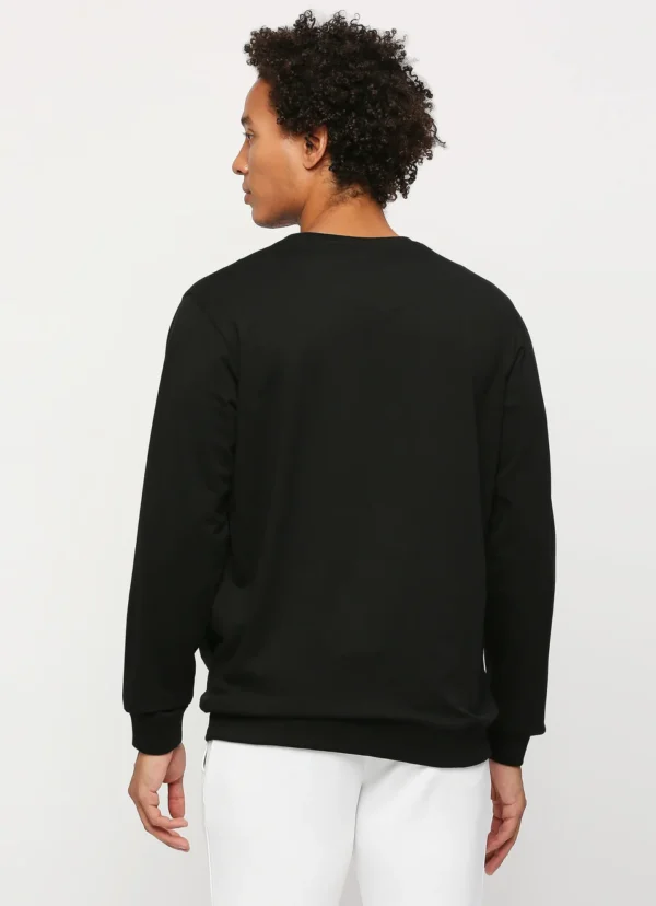 PEPE JEANS GRAPHIC PRINT FULL SLEEVE BLACK SWEATSHIRT - Image 4