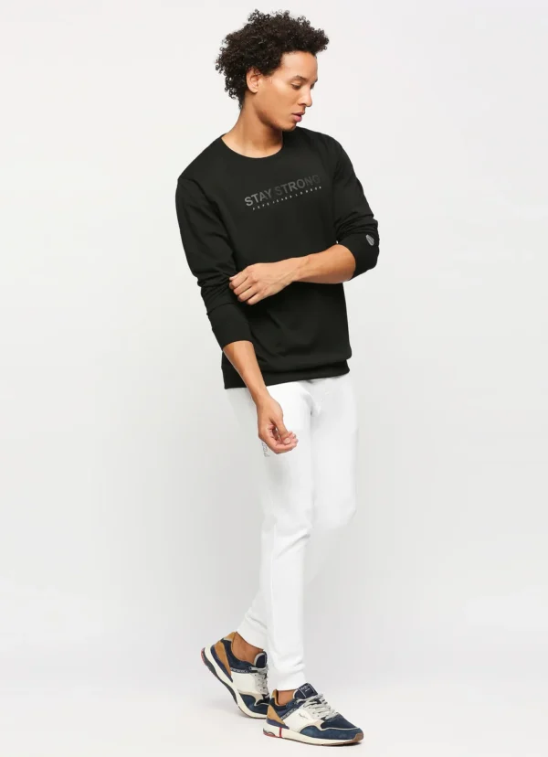 PEPE JEANS GRAPHIC PRINT FULL SLEEVE BLACK SWEATSHIRT - Image 7