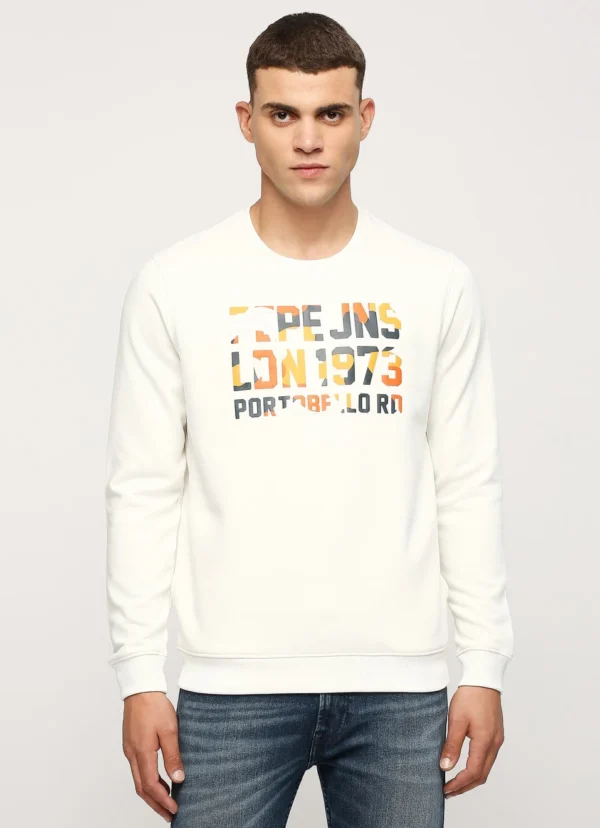 PEPE JEANS  WHITE GRAPHIC PRINTED SWEATSHIRT - Image 2