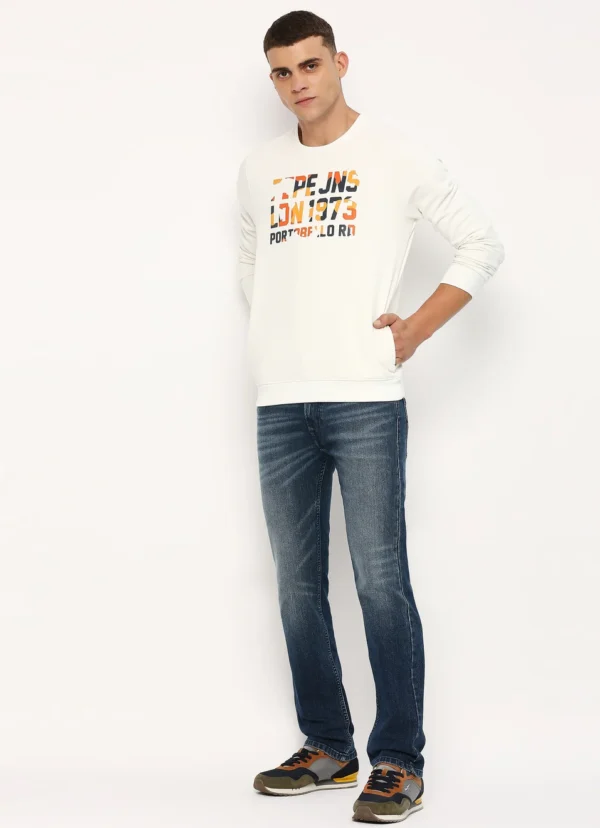 PEPE JEANS  WHITE GRAPHIC PRINTED SWEATSHIRT - Image 6