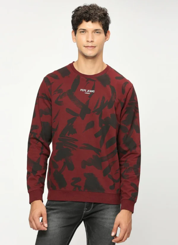 8905875056263_2 PEPE JEANS ALL OVER PRINTED GRAPHIC PRINT FULL SLEEVE SWEATSHIRT - Image 2