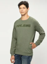 PEPE JEANS OLIVE GREEN PRINTED FULL SLEEVE SWEATSHIRT - Image 5