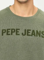 PEPE JEANS OLIVE GREEN PRINTED FULL SLEEVE SWEATSHIRT - Image 6