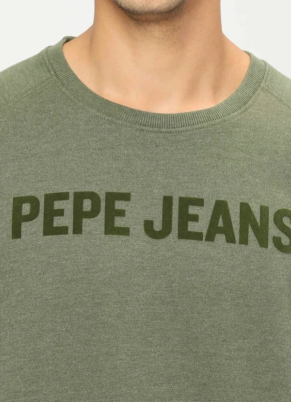 8905875056621_5 PEPE JEANS OLIVE GREEN PRINTED FULL SLEEVE SWEATSHIRT - Image 6
