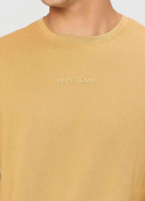8905875057338_5 PEPE JEANS CREW NECK FULL SLEEVE CREAM COLOR T-SHIRT - Image 5