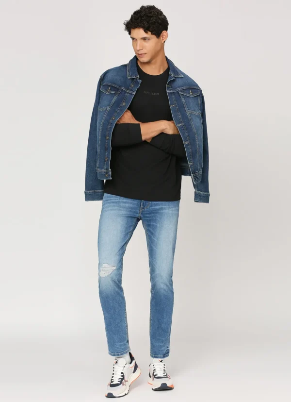 PEPE JEANS CREW NECK FULL SLEEVE BLACK T-SHIRT - Image 7