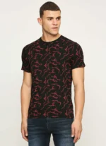PEPE JEANS BLACK GRAPHIC PRINT SHORT SLEEVE T-SHIRT - Image 4