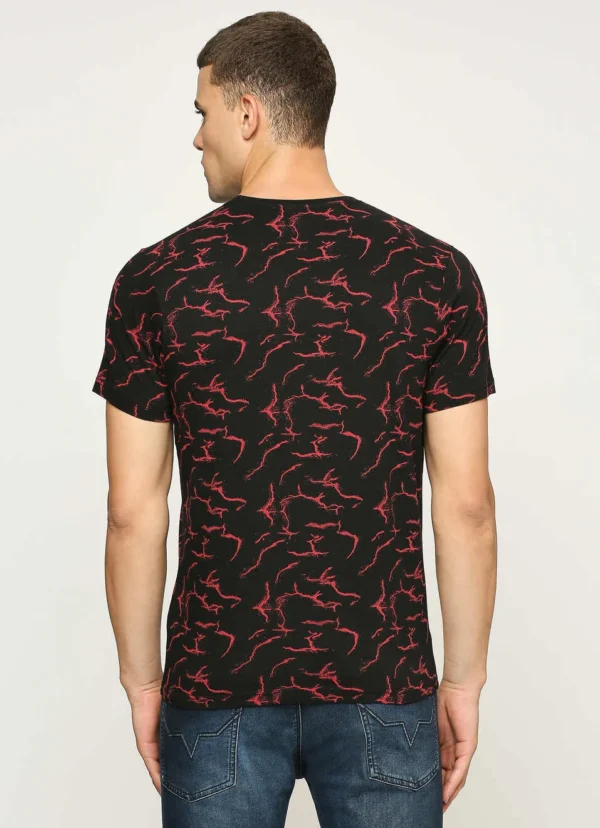 PEPE JEANS BLACK GRAPHIC PRINT SHORT SLEEVE T-SHIRT - Image 5