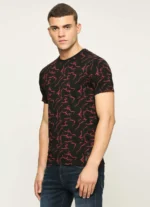 PEPE JEANS BLACK GRAPHIC PRINT SHORT SLEEVE T-SHIRT - Image 6