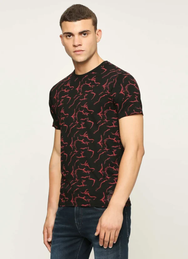 PEPE JEANS BLACK GRAPHIC PRINT SHORT SLEEVE T-SHIRT - Image 6