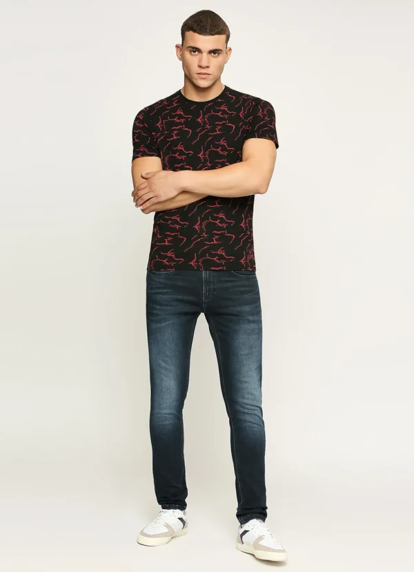 PEPE JEANS BLACK GRAPHIC PRINT SHORT SLEEVE T-SHIRT - Image 2