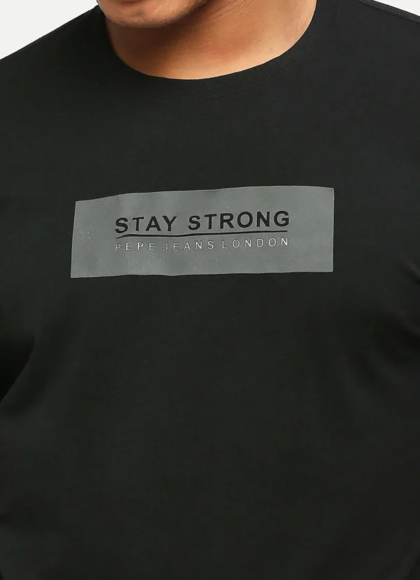 8905875059257_5 PEPE JEANS GRAPHIC PRINT SHORT SLEVEE T-SHIRT BLACK - Image 5