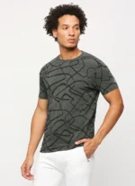 PEPE JEANS Grey Print Casual Short Sleeves Round Neck Men Slim Fit T-Shirt